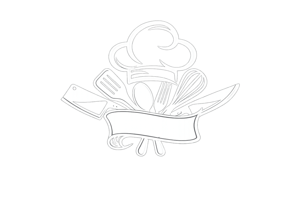culinary emblem with crossed utensils