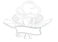 culinary emblem with crossed utensils